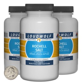Rochelle Salt / 1.5 Pounds / 3 Bottles / 99.9% Pure USP Food Grade/Fine Powder
