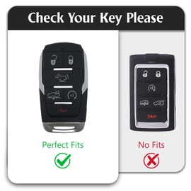 WORCAS TPU TPU Smart Key Fob Case Protective Cover Compatible with Dodge 2019-2023 RAM 1500 2500 3500,6 Button Keyless Entry Remote Accessories(Black)