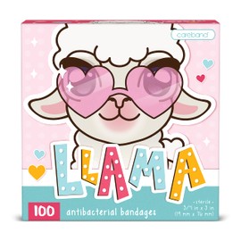 Llama Kids Bandages, 100 ct | Wear Like Stickers, Adhesive Bandages for Minor Cuts, Scrapes, Burns. Easter Basket Stuffers for Kids & Toddlers