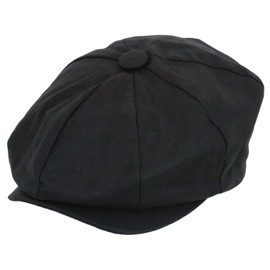 Men's Newsboy Linen Applejack Gatsby Collection Ivy Hats - Black