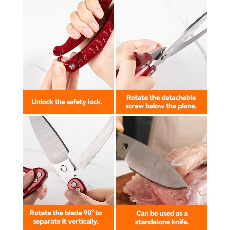 Brigii Kitchen Shear, Stainless Steel Heavy Duty Poultry Shears, Multi-Purpose