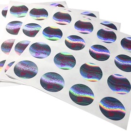 Etiquetas Gracias por tu Compra Hologrficas, 1 Paquete con 100 Piezas de 3.0 cm