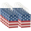 Traditional American Flag Kraft Paper Gift Bags Medium 6 1/2"