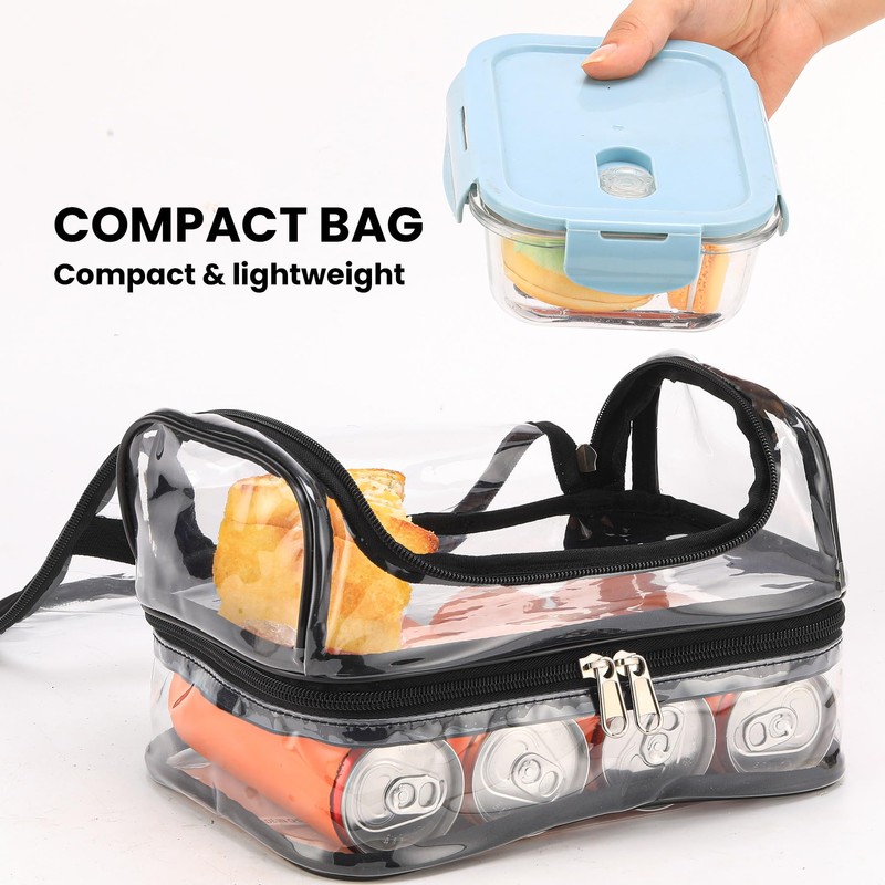 BORMELUN Clear Lunch Bag for work Transparent See Through Lunch