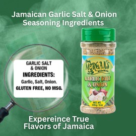 Chef Morgan's Kitchen Garlic Salt, 8oz - No MSG Added & Gluten Free - Premium blend of Garlic Salt with Onion - Flavorful Salt for Chicken, Pork & Steak & Veggies - Enhance Meals with Versatility and Taste