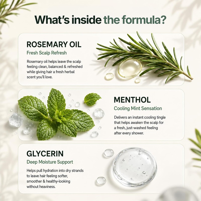 Herbishh Rosemary Mint Hair Shampoo and Conditioner 480ml each