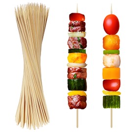 XMZY Bamboo Skewers 12 Inch Wooden Skewers Sticks for Grilling, BBQ, Shish Kabob, Fruit, Yakitori. More Size Choices 8"/10", 100 PCS (12inch X Φ3mm)