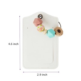 2 Pcs PU Leather Luggage Tags with Beaded Decor and Floral Accents, Travel Accessories for Suitcases, Bags, BackpacksI, D Labels, Name Tags, Bag Tags for Travel, Business, and Gifts (White+Pink, A)