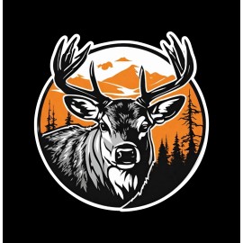 Calcomanía de vinilo Buck cola blanca calcomanía de caza de ciervos con astas grandes