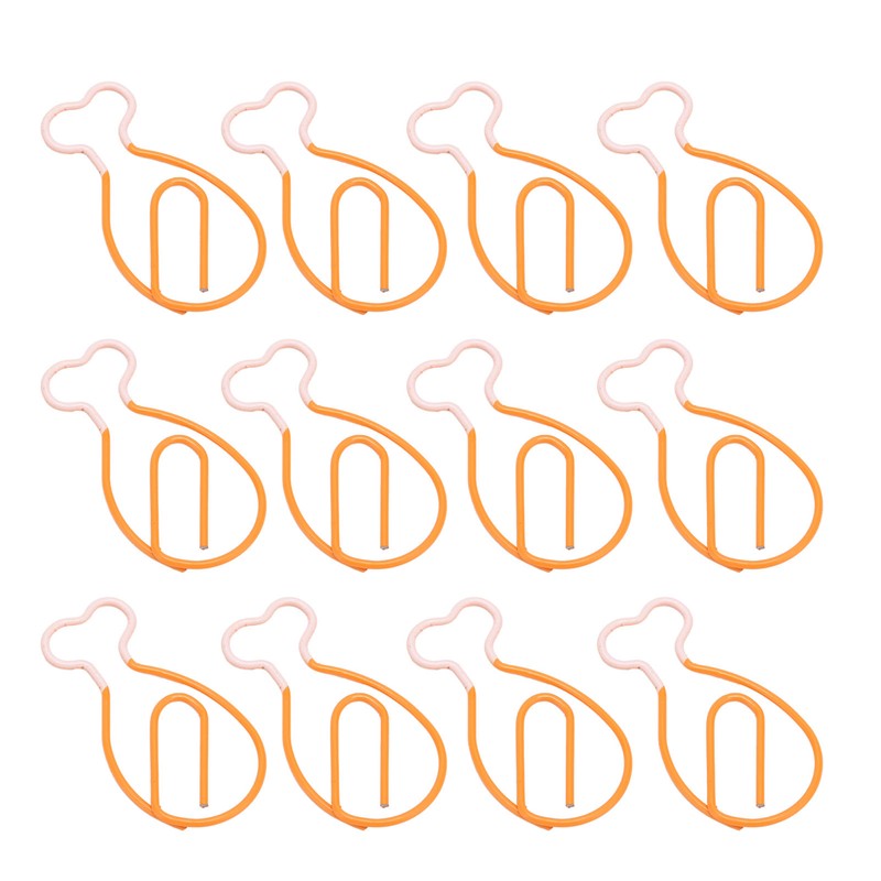 100Pcs Metal Paperclips Cute Chicken Leg Shape Electroplating Rustproof Portable