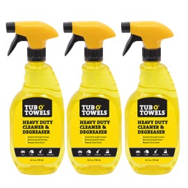 Tub O' Towels Heavy Duty Cleaner and Degreaser Spray Helps in Removing Oil Tar Paint Dirt Caulk Grease Grime Gunk Epoxies, Industrial Strength, Home & Auto, Made In USA, Citrus Scent, 24oz, 3-Pack
