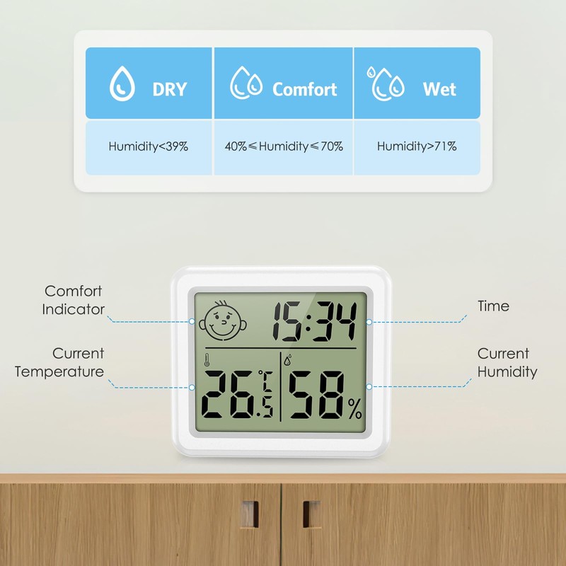 Brifit Digital Mini Thermometer Hygrometer, Hygrometer Indoor with High Accuracy,