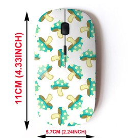 mouse inalámbrico de 2.4 G con bonito diseño de patrón para todas las computadoras portátiles y computadoras de computadora con nanoreceptor, hongo de dibujos animados