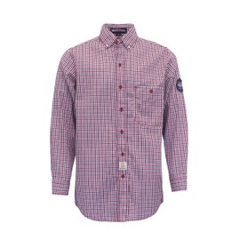 BOCOMAL FR Shirts Flame Resistant NFPA2112/CAT2 6.5oz Light Weight Printed Fire Retardant Plaid Shirt
