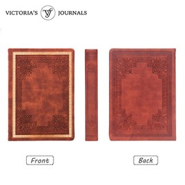 VICTORIA'S JOURNALS - Cuaderno de piel sintético clásico con forro de tapa dura, diario de viaje, tamaño A5, 5.7 x 8.1 pulgadas