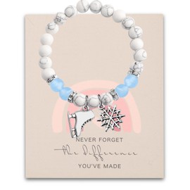 WSNANG Skating Bracelet Figure Skater Gift Skating Coach Gift Never Forget The Difference You've Made Bracelet (CA Ice Skating BR)