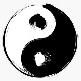 Yin Yang Vinyl Waterproof Sticker Decal Car Laptop Wall Window Bumper Sticker 5"