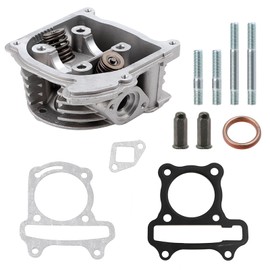 Minho GY6 50mm/1.97" Cylinder Head Assy with 64mm Valves Made of Aluminum Alloy,Compatible with Chinese Scooter Moped ATV Go Kart 4-Stroke 139QMA 139QMB GY6 100cc Engine,Non EGR Type