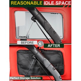 JROAD Rear Side Window Storage bag Compatible With 2018-2024 Jeep Wrangler JL 4-Door Cargo Suction Organizer Storage