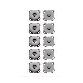 Pack of 5pairs Magnetic Snap Button Metal Plum Blossom Sew-on Button Clasps Fasteners for Purses, Handbags, Clothes - DIY Accessories