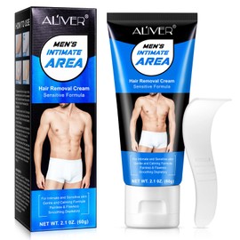 Intimate/Private Hair Removal Cream for Unwanted Hair in Underarms, Private Parts, Pubic & Bikini Area, Painless Flawless Depilatory Cream for Men, Sensitive Formula for All Skin Types, 2.1 Oz