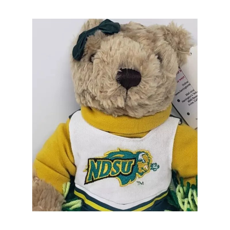 NORTH DAKOTA STATE BISON PLUSH CHEERLEADER TEDDY BEAR 10" HERRINGTON