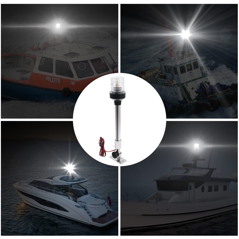 Geloo 30CM/12 Adjustable LED Navigation Lamp Marine Anchor Light,Navigation Light