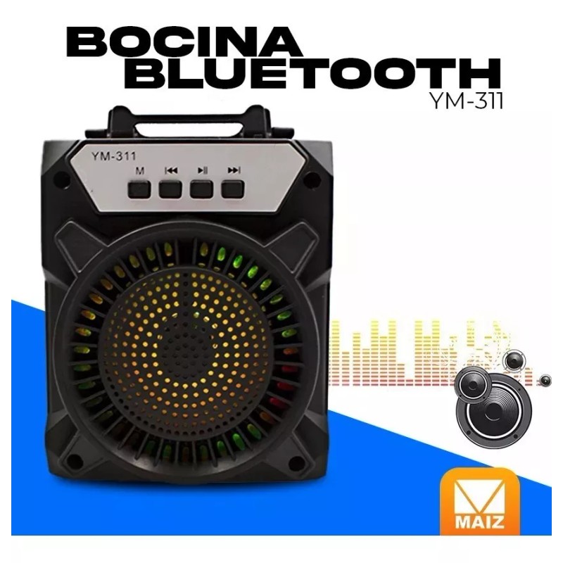 Maíz 3x2 Bocina Bluetooth Radio Fm Portatil Recargable Led Usb