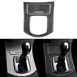 NVCNX Real Carbon Fiber Compatible with Infiniti G35 G37 X 2007 2008 2009 2010 Sedan Coupe Convertible Car Accessories Interior Trim Center Console Gear Shift Panel Cover Sticker Black
