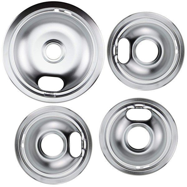 W10196405 W10196406 Chrome Drip Pans Kit by Blutoget -Compatible for