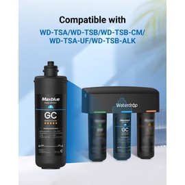 Maxblue 10GC Filter Replacement, Replacement for Waterdrop TSA & TSB & TSB CM & TSA-UF & TSB-ALK 3-stage Under Sink Water Filter System, 8-12 months, Easy to Install