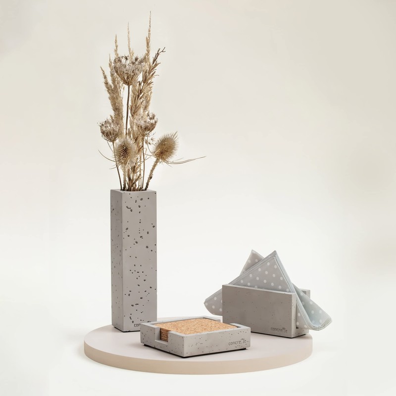 Concrette Loft Napkin Holder for Tabletop Handmade from Architectural Concrete