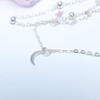 Yienate Necklace For Woman Teens Double-layer Simple Moon and Star