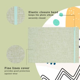 Cherrich 5x7 Photo Album 26 Sleeves Linen Cover Picture Book for Weddings, Baby Showers, Family Memories, Graduations