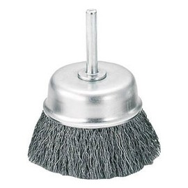 TRUSCO TB-6632 Cup Brush with Shaft Diameter 2.6 x Axis 0.2 inches (65 mm) x Axis 6 Steel Wire Diameter 0.3