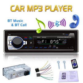 Eaglerich Radio FM estéreo de coche de 12 V, reproductor de audio MP3, teléfono Bluetooth integrado con puerto USB SD MMC, radio de coche Bluetooth en el tablero 1 DIN ISO conector