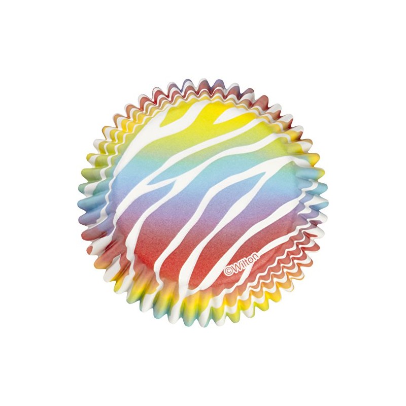 Wilton 415-2125 75 Pieces Zebra Brights Standard Baking Cup, Multicolour