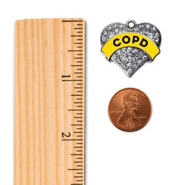 Inspired Silver - COPD Awareness - Silver Toggle Bracelet for Women - Pave Heart Charm Bracelet Jewelry Gift with Cubic Zirconia - Women's Charm Bracelet with Sturdy Toggle Clasp