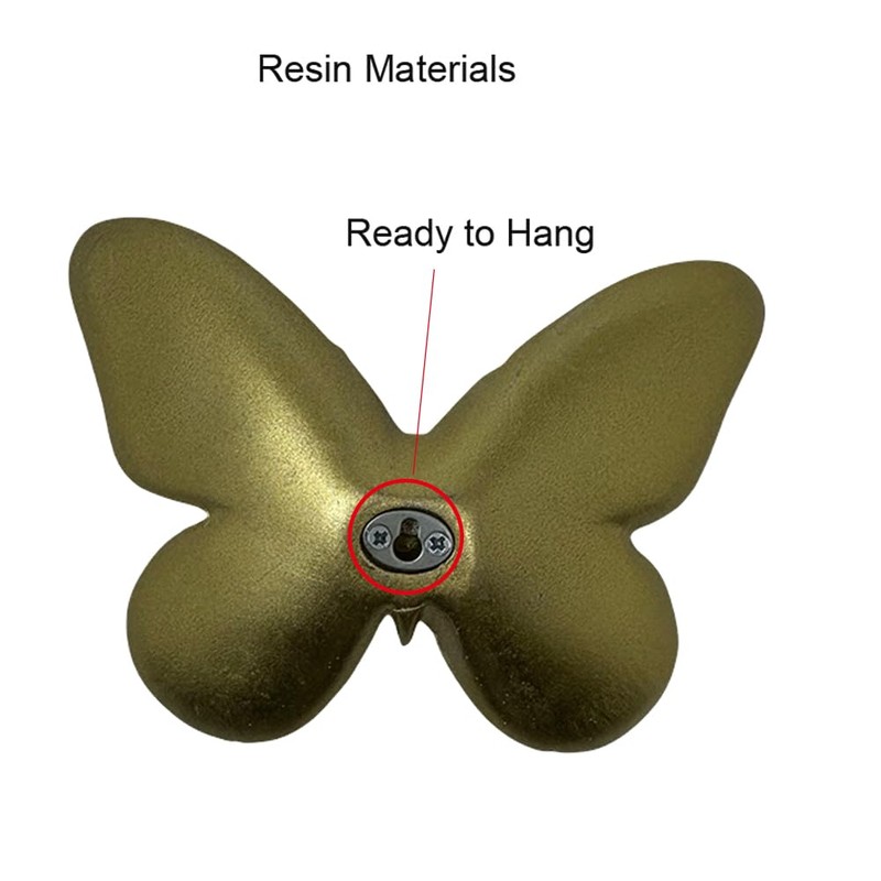 Butterfly Wall Decor Rustic Gold Wall Hangings Resin Butterflies Wall