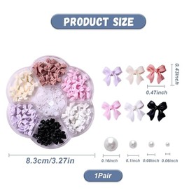 Bow-Knot Nail Stud Rhinestones,3D Bow Nail Charms, for Women Girl Nail Stones Design DIY Decoration Nail Art Rhinestones