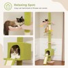 PEQULTI Cat Tree Floor to Ceiling, Green Cat Tower, Adjustable