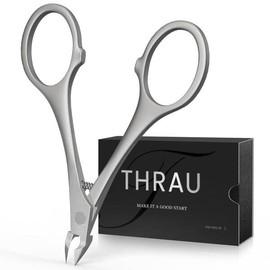 THRAU 라운드 그립이 있는 THRAU 큐티클 트리머, 새롭게 업그레이드된 니퍼, 매니큐어 및 페디큐어용 전문 스테인리스 스틸 리무버 커터 Round Grip THRAU Cuticle Trimmer, Upgraded Nail Clipper, Manicure and Pedicure Professional Stainless Steel Cutter Remover [New Round Grip]