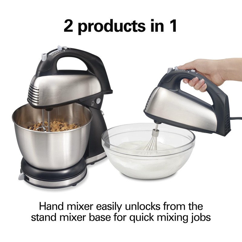 Hamilton Beach Classic Stand and Hand Mixer, 4 Quarts, 6