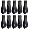 10 Pcs Black Leather Wall Hooks, Leather Curtain Rod Bracket,