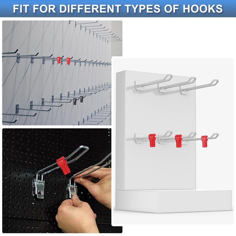 sourcing map 100pcs Peg Hook Locks, 6mm Pegboard Display Hook