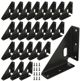 LDHHYH 24 Pack Heavy Duty Gusset Joints, Trapezi Corner Code, Metal Bracket Corner Brace, Furniture Shelf Support Joint Fasteners for Table Cabinet Bed Stabilization - 5.1 x 3.3 x 1 Inch