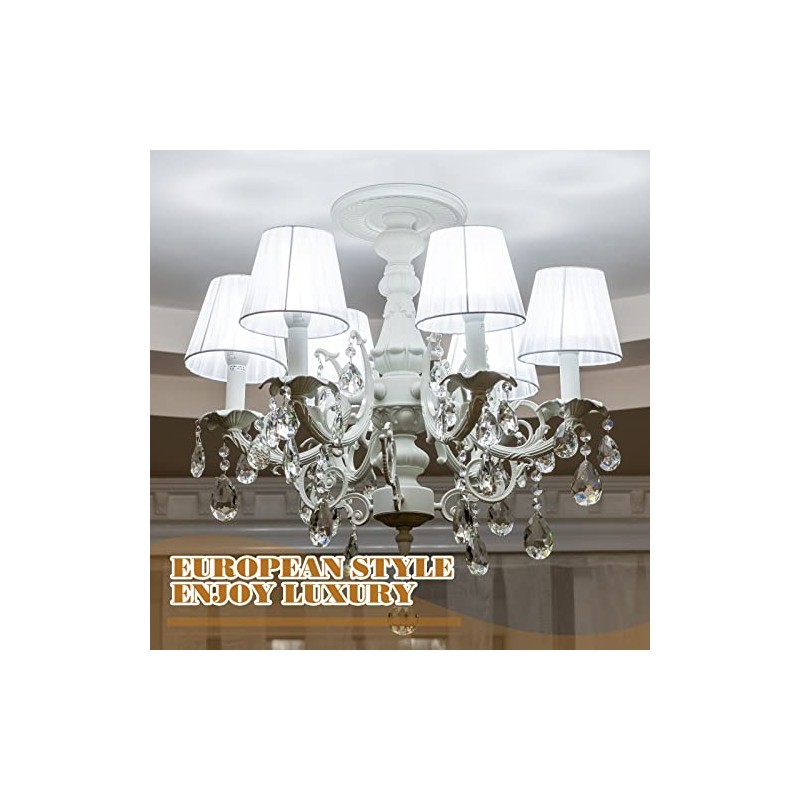 Liliful 2 Pieces PU Ceiling Medallion for Light Fixtures White