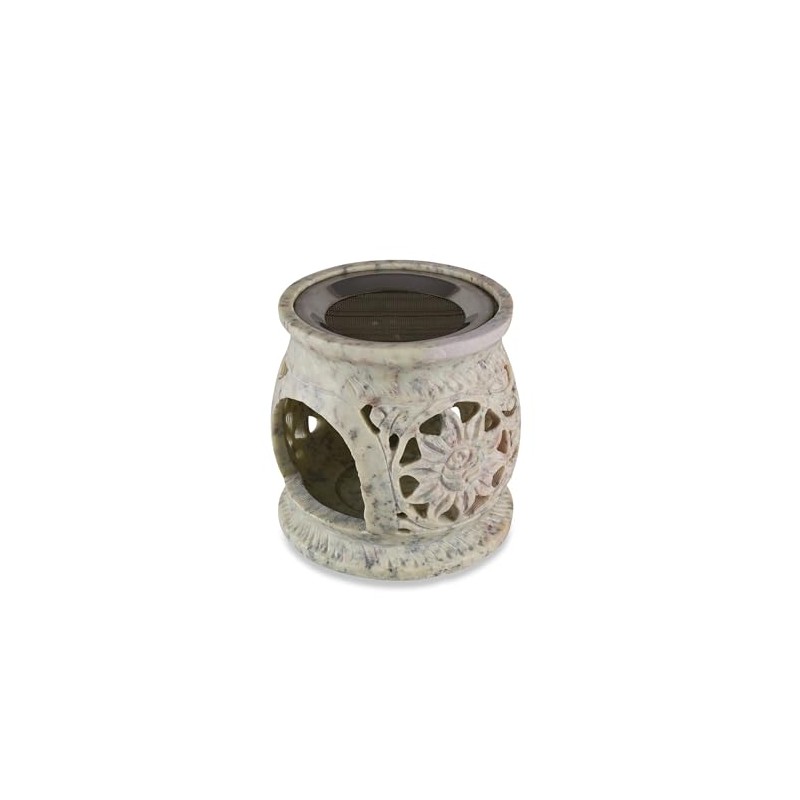 NKlaus 9.5 x 10.5 cm Soapstone Smoke Pot Beige Sun