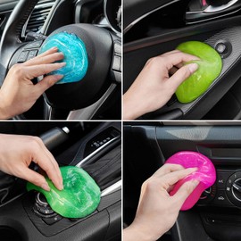 FiveJoy - Gel de limpieza interior de coche, paquete de 4 herramientas de detallado automotriz para limpiar polvo en PC, tablets, teclados, laptops, rejillas, cámaras, impresoras, 320 g (79.4 g/pieza)