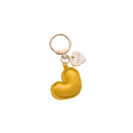 Fuqimanman2020 Charm Love Heart Keychain for Handbags Bag Purse PU Heart Keychain Valentine's Day Mother's Day Gift for Women, Yellow, Small